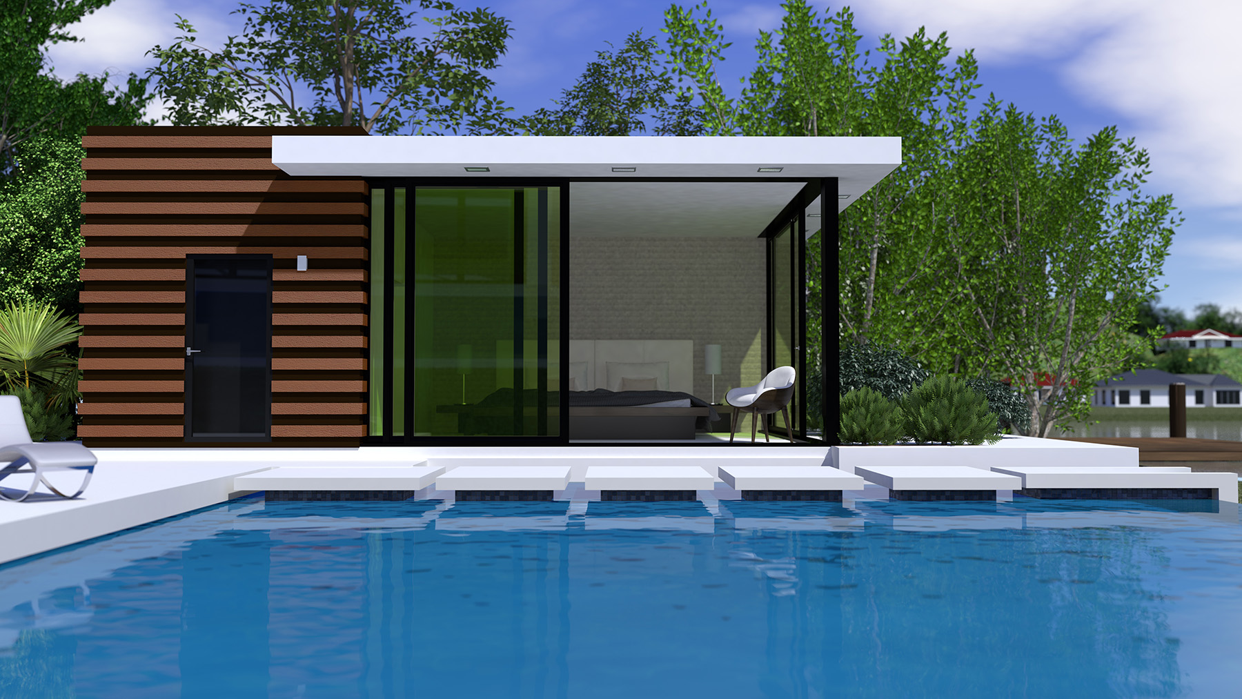cabanon de luxe et piscine