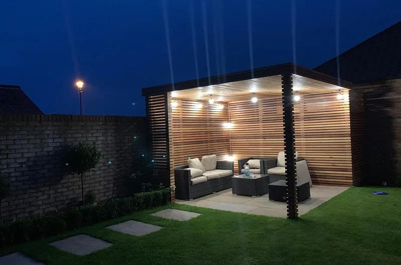 Éclairage de terrasse par un électricien