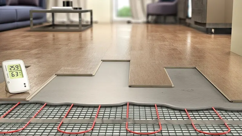 Installation de planchers chauffants